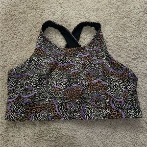 Fabletics No-Bounce Sports Bra Hybrid Animal Print XL